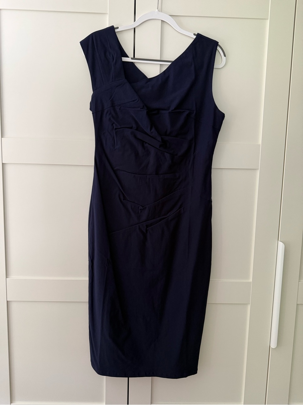 NWT Fitted Stretch Navy Sheath Dress, 16-18